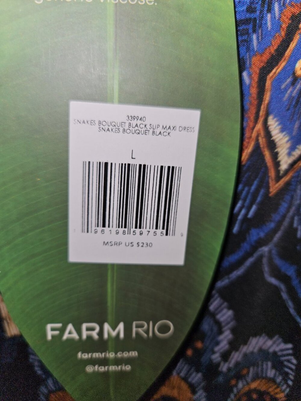 NWT L FARM Rio Snakes Bouquet Maxi Slip Dress - Picture 4 of 12